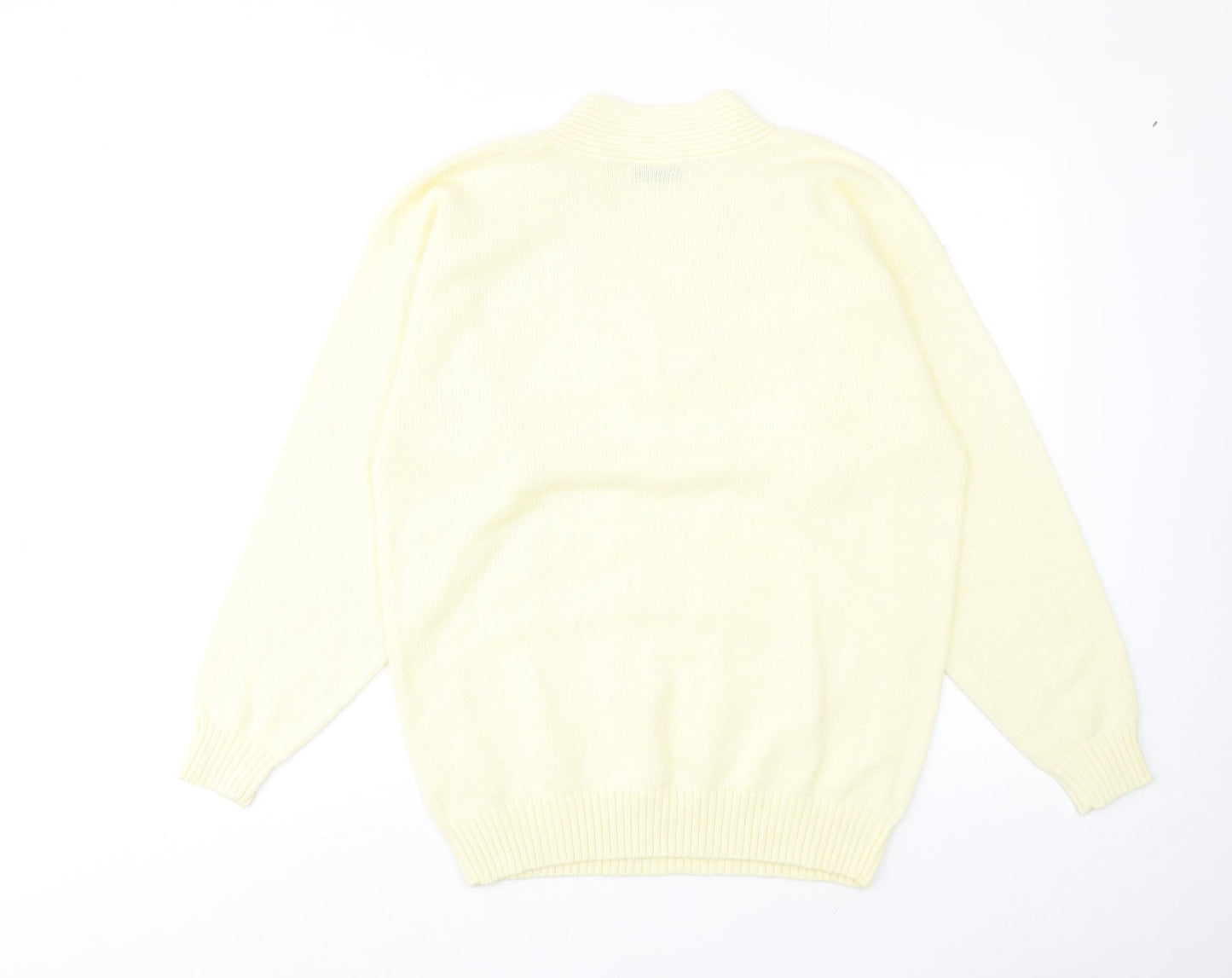Richards Womens Yellow V-Neck Acrylic Pullover Jumper Size S