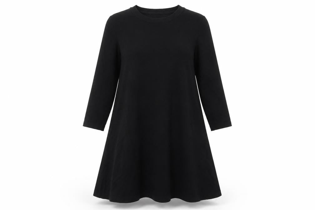 Topshop Womens Black Acrylic A-Line Size 10 Round Neck Pullover