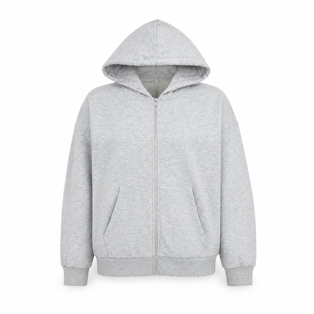 The Jogg Concept Womens Grey Cotton Full Zip Hoodie Size S Zip