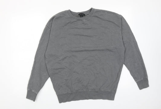 New Look Womens Grey Cotton Pullover Sweatshirt Size S Pullover