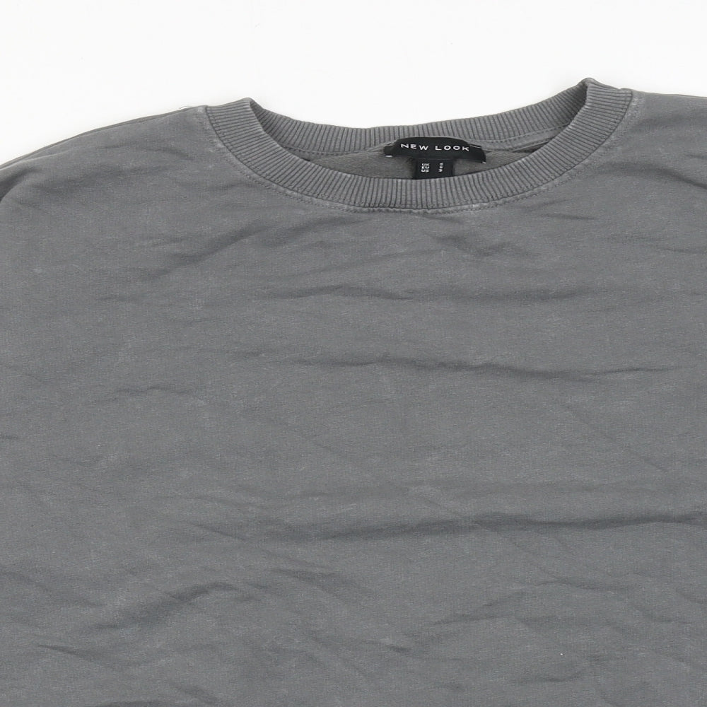 New Look Womens Grey Cotton Pullover Sweatshirt Size S Pullover