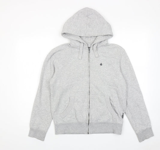 French Connection Womens Grey Cotton Full Zip Hoodie Size S Zip