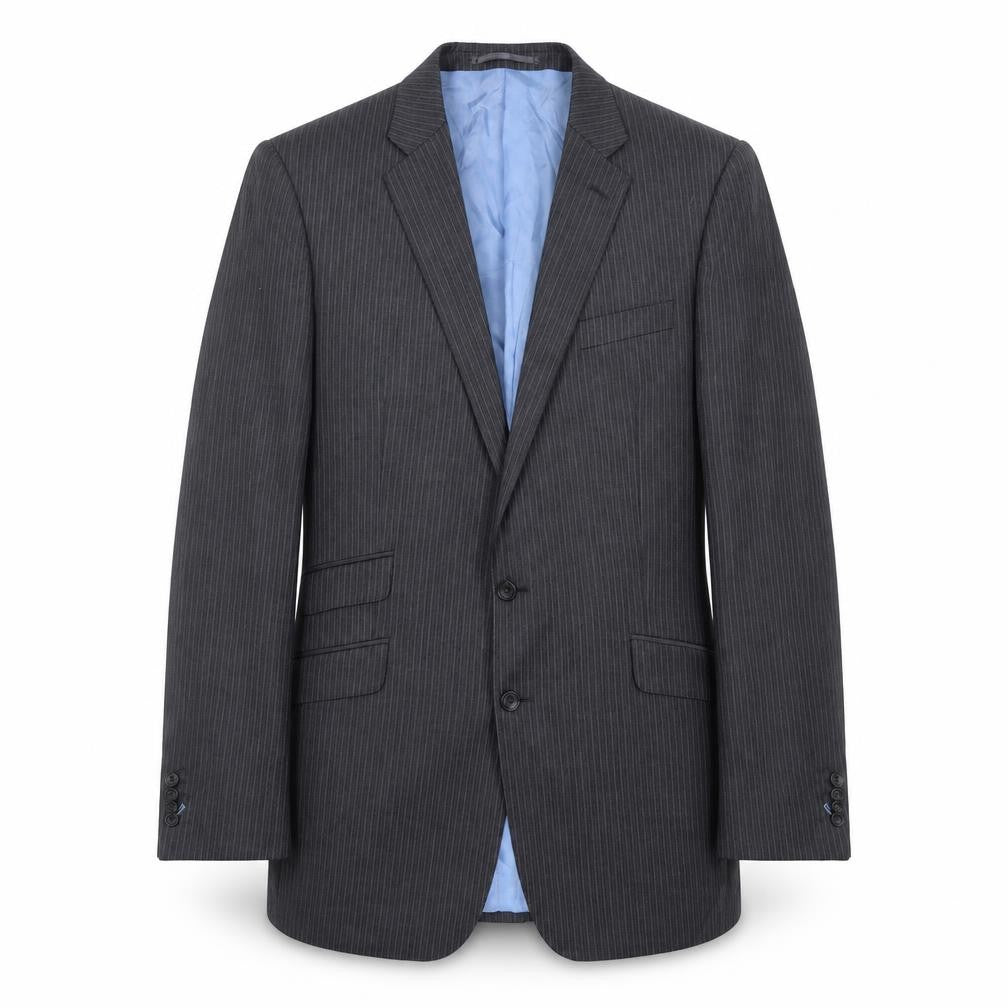 Norton townsend Mens Grey Striped Polyester Jacket Suit Jacket Size 46 Regular