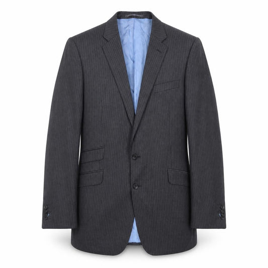 Norton townsend Mens Grey Striped Polyester Jacket Suit Jacket Size 46 Regular