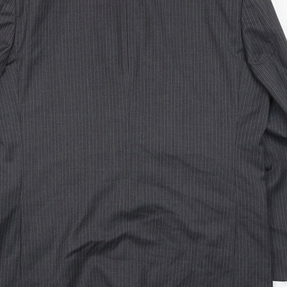 Norton townsend Mens Grey Striped Polyester Jacket Suit Jacket Size 46 Regular