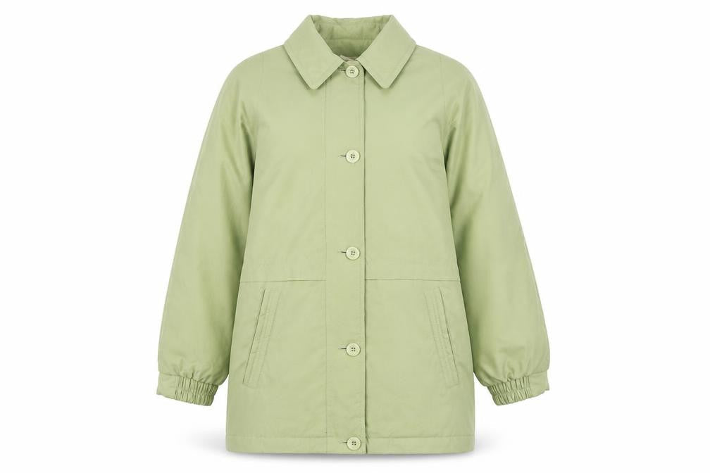 Marks & Spencer Womens Green Overcoat Coat Size 10 Button
