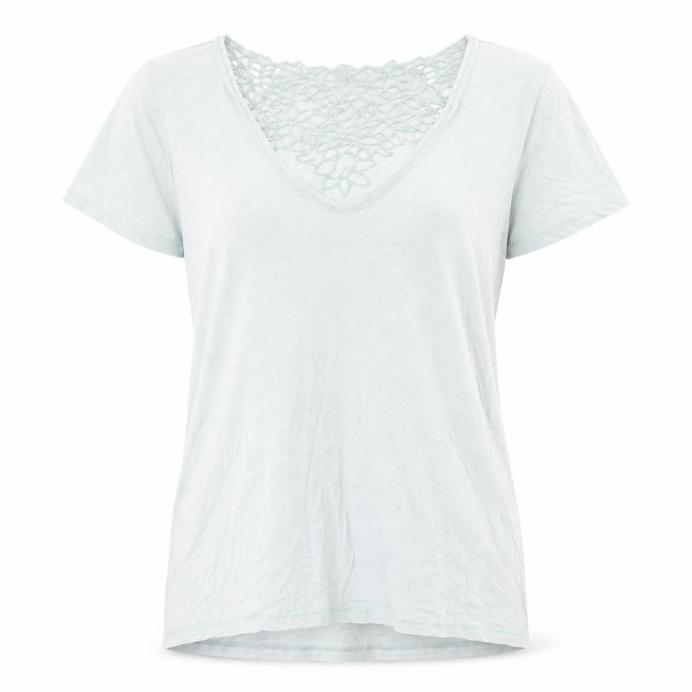 NEXT Womens Green Cotton Basic T-Shirt Size 12 V-Neck