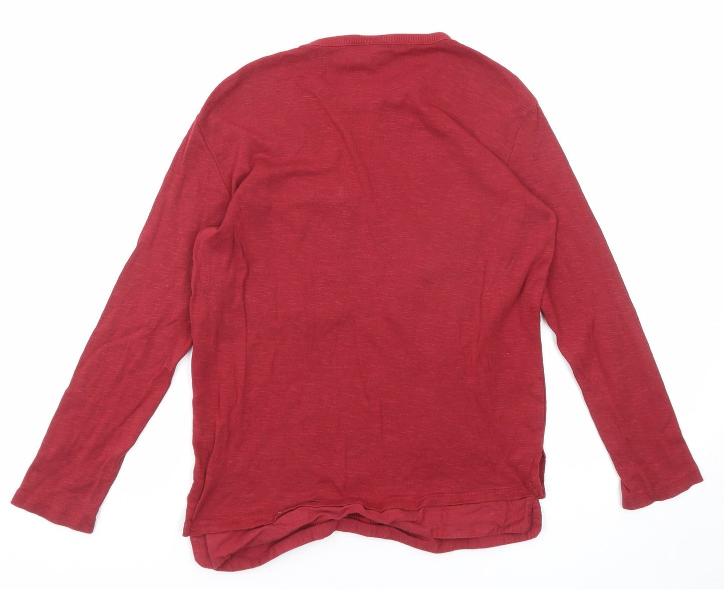 Zara Girls Red Cotton Basic T-Shirt Size 8 Years Round Neck Pullover