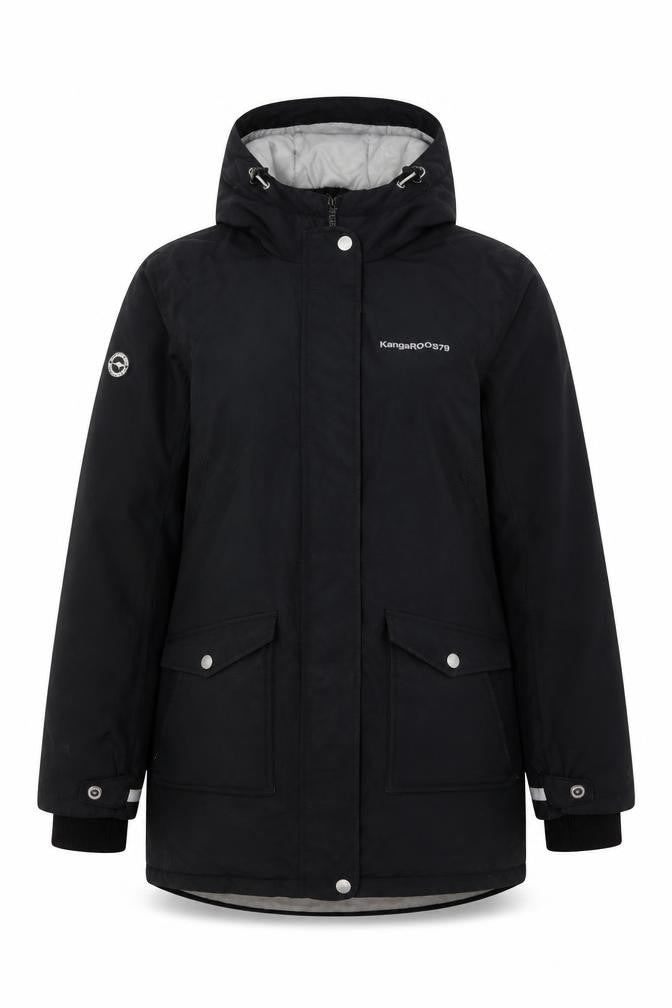 KangaROOS Womens Black Windbreaker Jacket Size 10 Zip
