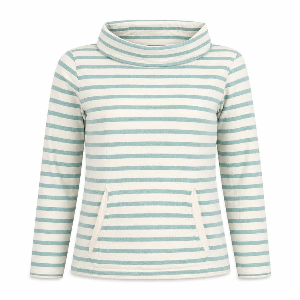 Crew Clothing Womens Ivory Striped Cotton Pullover Sweatshirt Size 12 Pullover