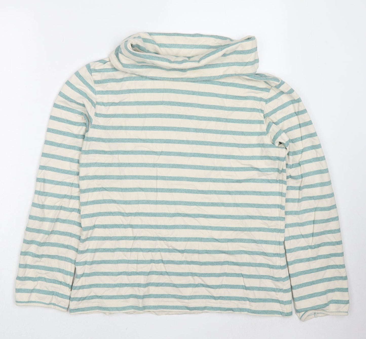 Crew Clothing Womens Ivory Striped Cotton Pullover Sweatshirt Size 12 Pullover