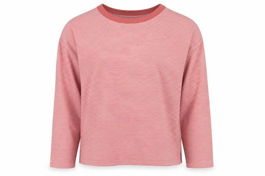 Marks and Spencer Womens Red Striped Polyester Pullover Sweatshirt Size 10 Pullover