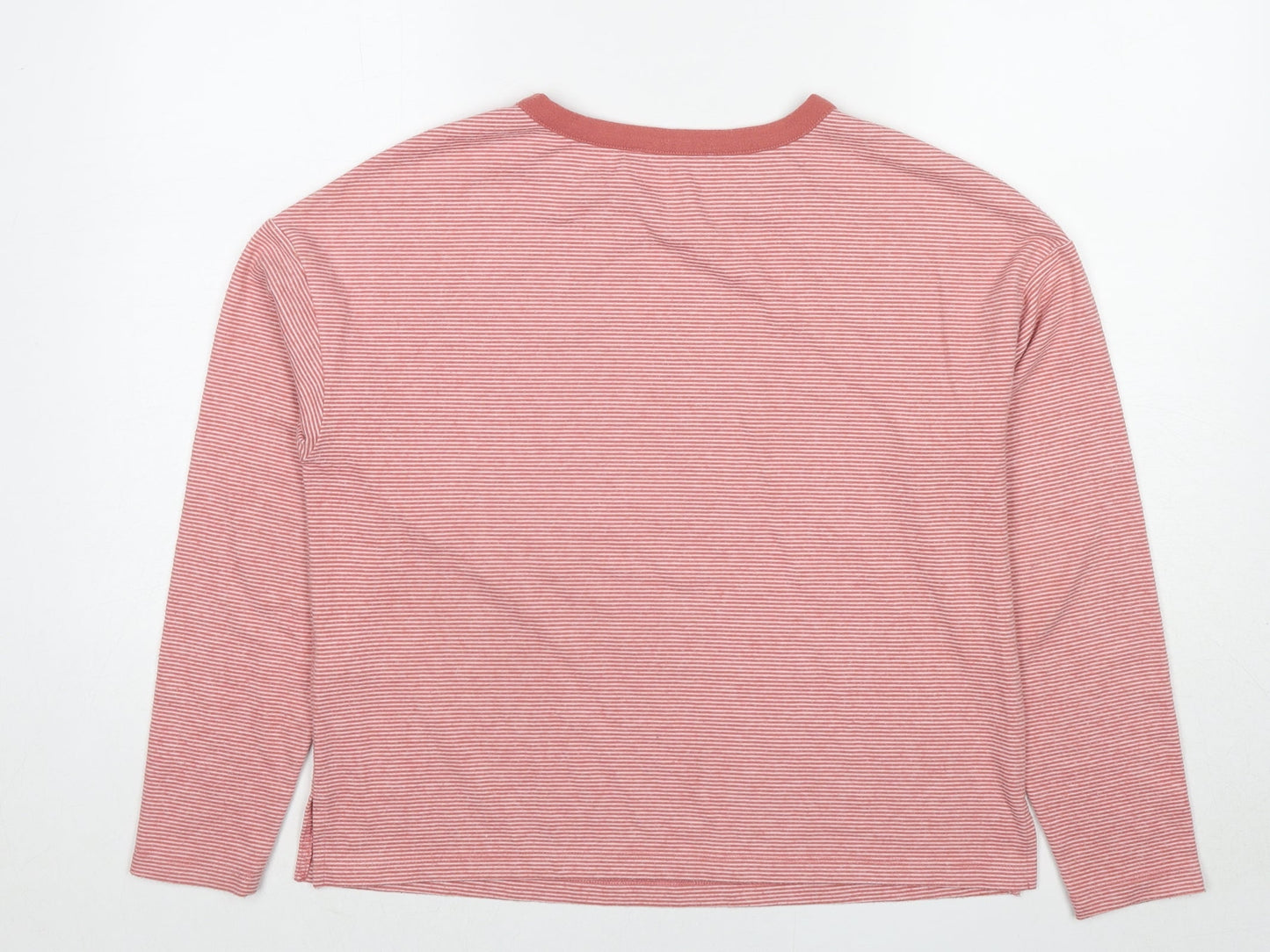 Marks and Spencer Womens Red Striped Polyester Pullover Sweatshirt Size 10 Pullover