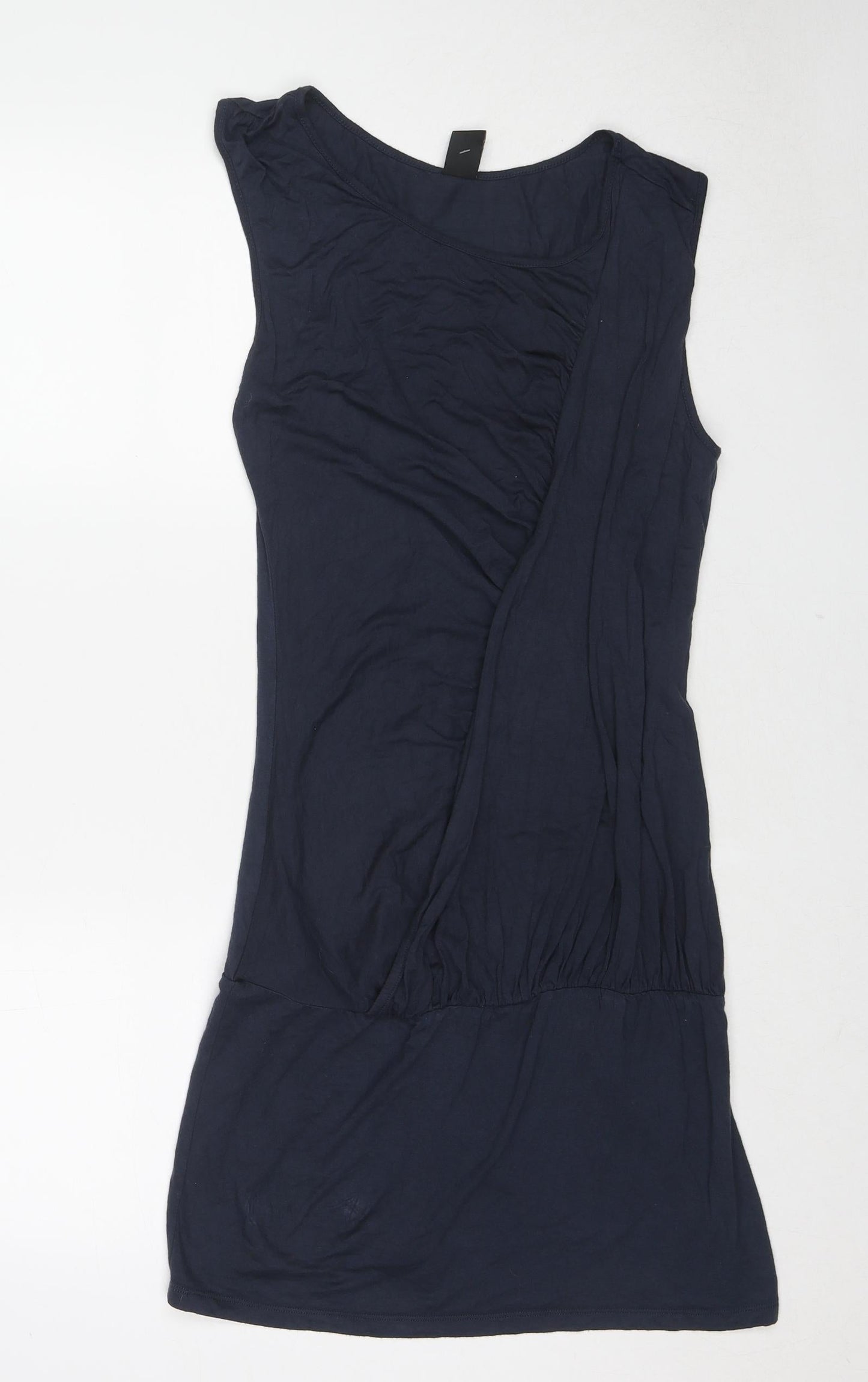 VILA Womens Blue Viscose Tank Dress Size M Round Neck Pullover