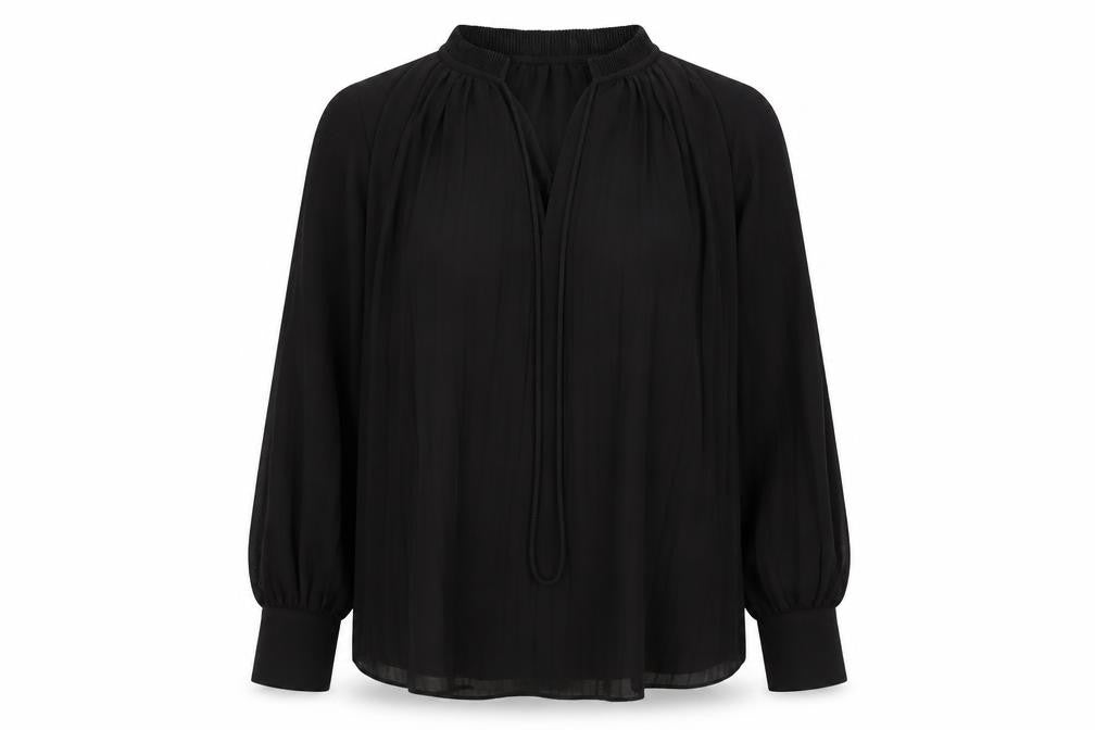 H&M Womens Black Polyester Basic Blouse Size S V-Neck
