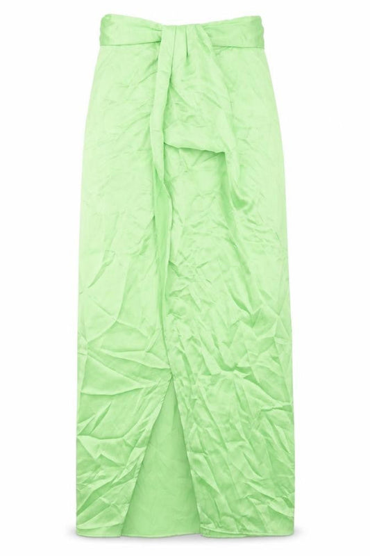 Zara Womens Green Polyester Maxi Skirt Size S Zip