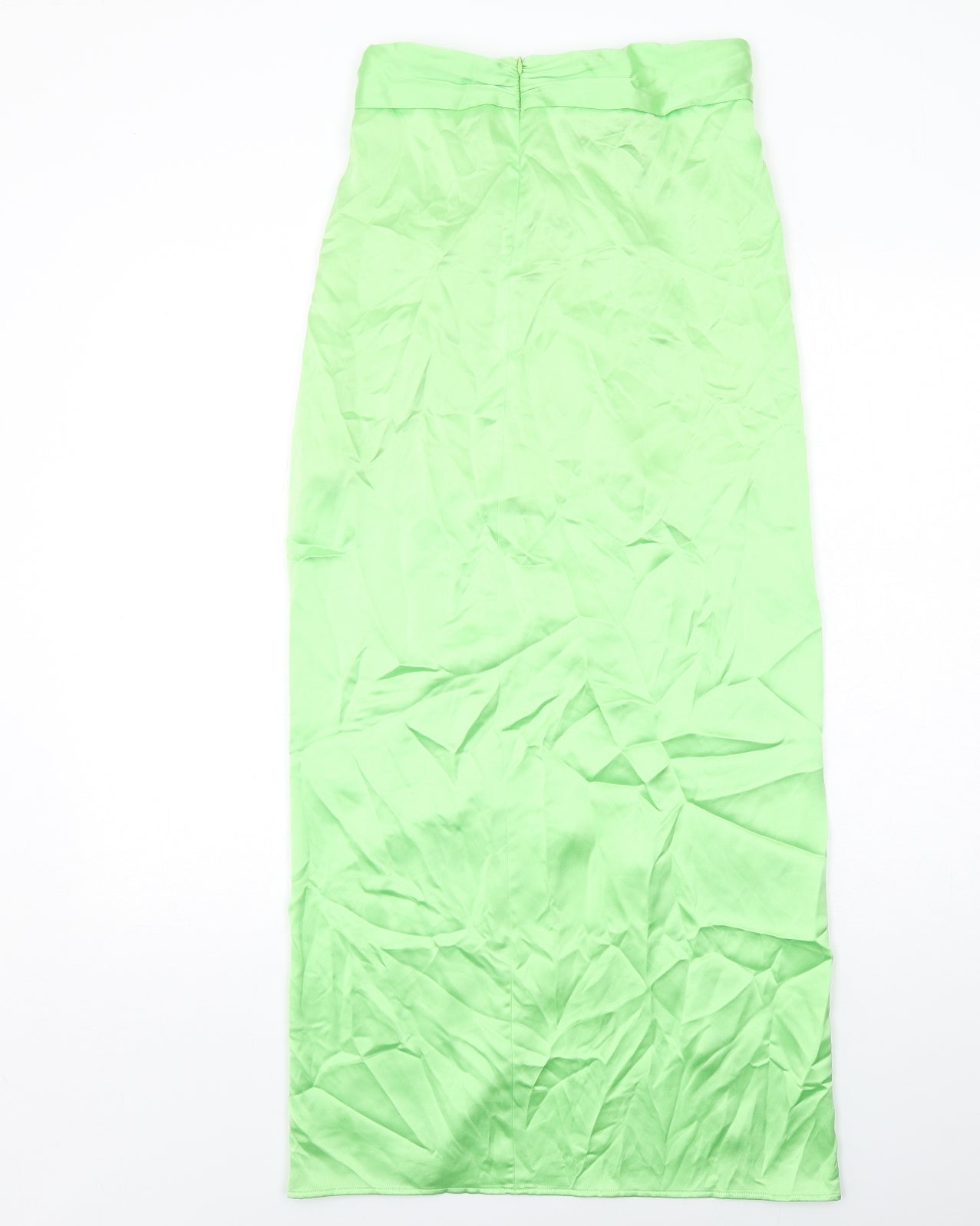 Zara Womens Green Polyester Maxi Skirt Size S Zip