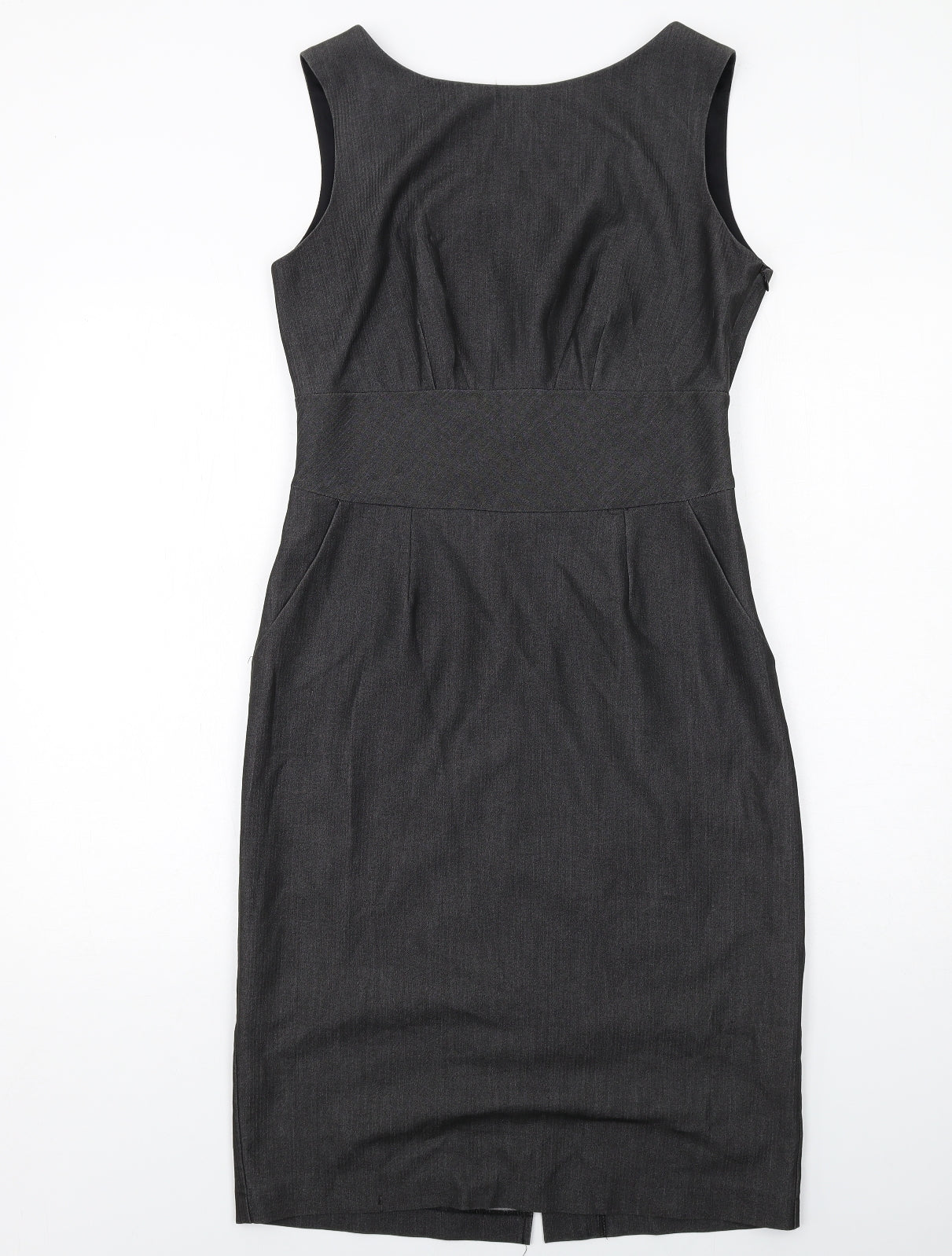 Wallis Womens Grey Polyester Shift Size 12 Round Neck Zip