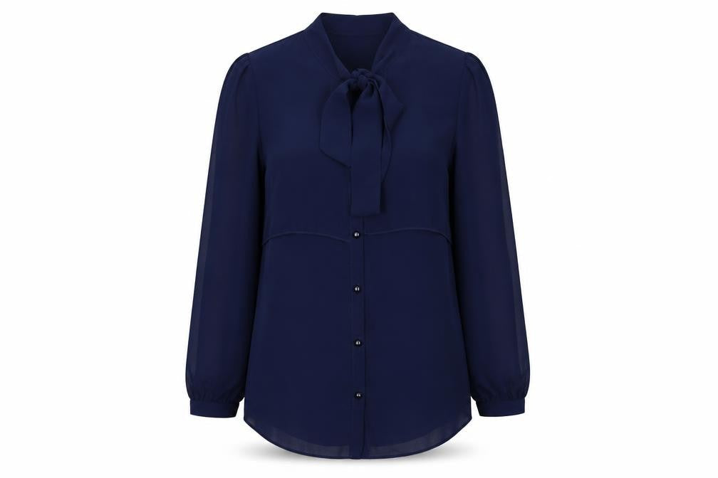 Boohoo Womens Blue Polyester Basic Button-Up Size 8 V-Neck