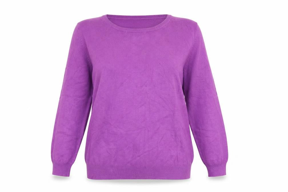 Marks & Spencer Womens Purple Round Neck Viscose Pullover Jumper Size 12
