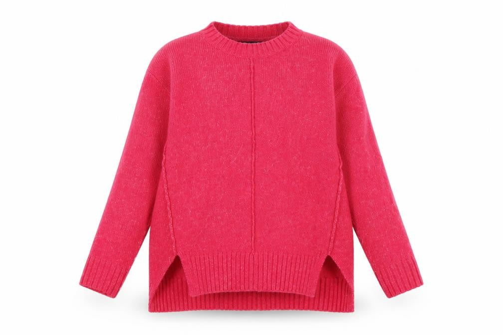 Marks & Spencer Womens Pink Round Neck Acrylic Pullover Jumper Size S