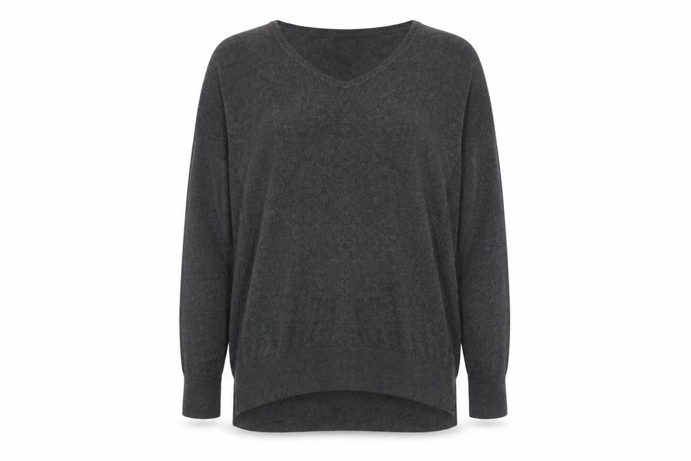 Indigo Womens Grey Round Neck Polyamide Pullover Jumper Size 14