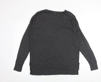 Indigo Womens Grey Round Neck Polyamide Pullover Jumper Size 14