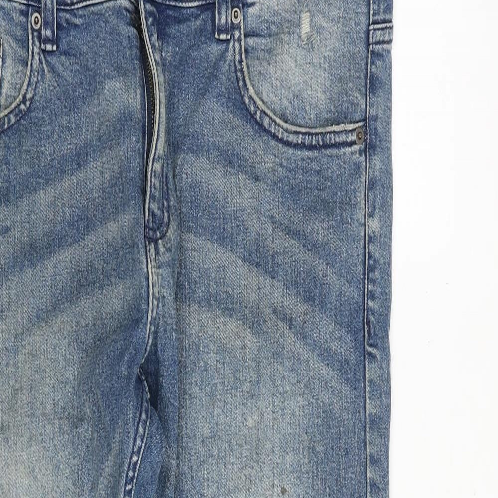 H&M Mens Blue Cotton Skinny Jeans Size 33 in Slim Zip