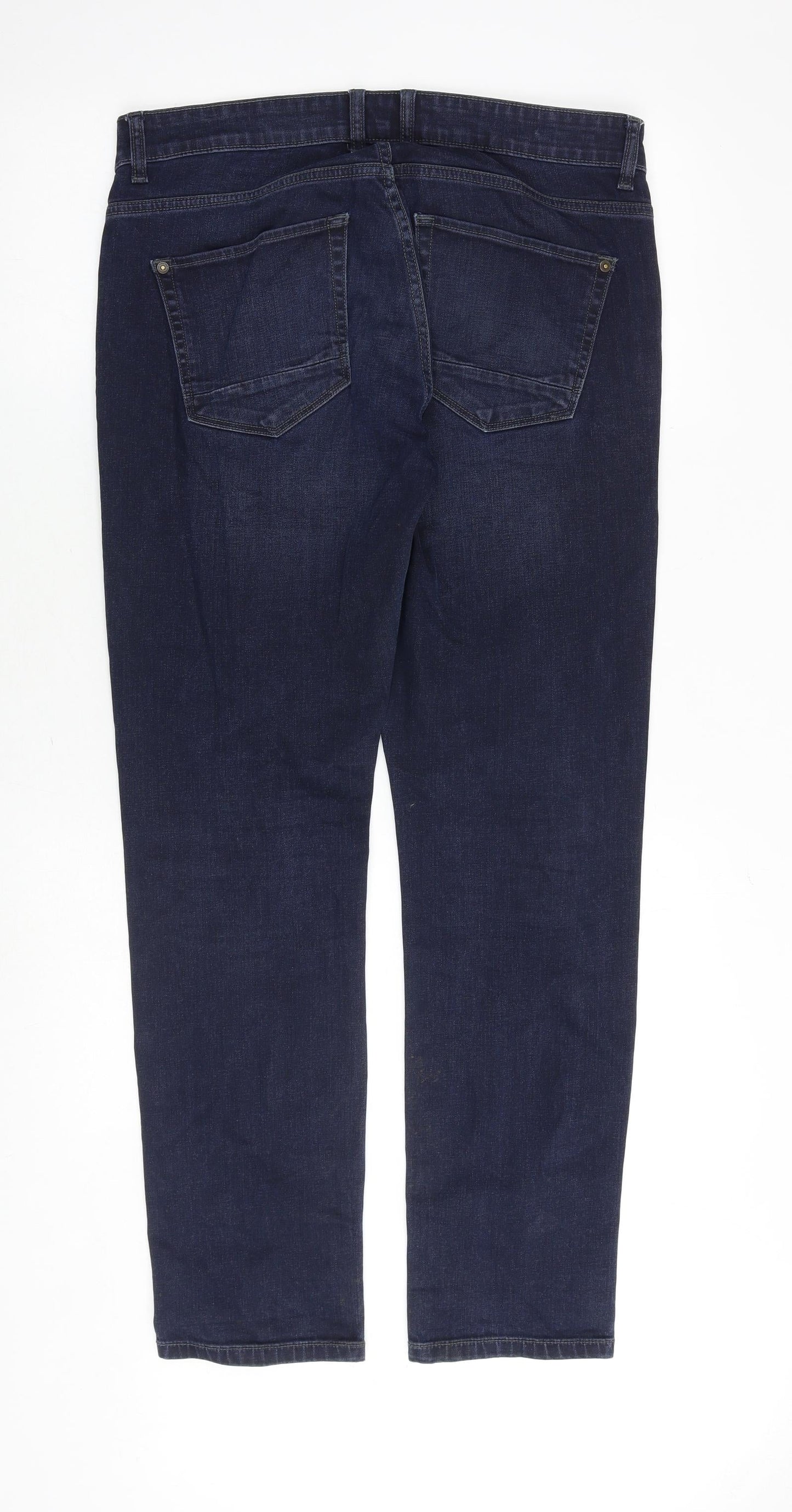 NEXT Mens Blue Cotton Straight Jeans Size 32 in Slim Zip