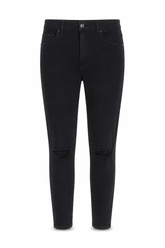 Topshop Womens Black Cotton Skinny Jeans Size 30 in Regular Zip