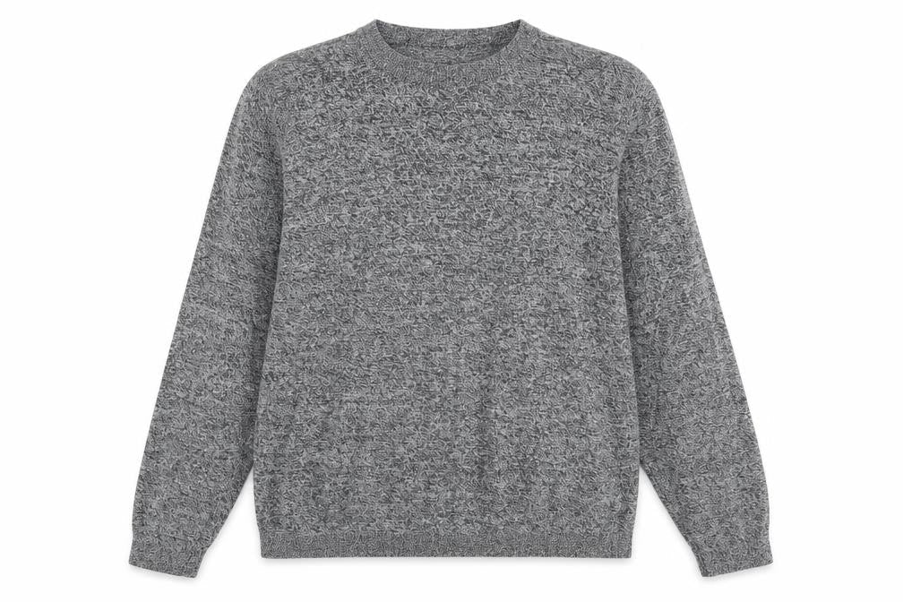 Topman Mens Grey Round Neck Cotton Pullover Jumper Size L Long Sleeve