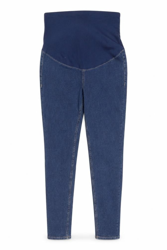 H&M Womens Blue Herringbone Cotton Skinny Jeans Size L Regular