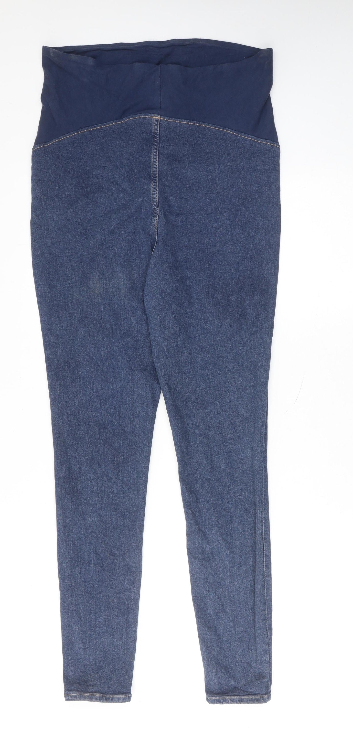 H&M Womens Blue Herringbone Cotton Skinny Jeans Size L Regular