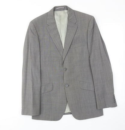 Additional front view of French Connection men’s grey wool jacket suit jacket, size 38, regular