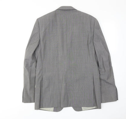 Back view of French Connection men’s grey wool jacket suit jacket, size 38, regular