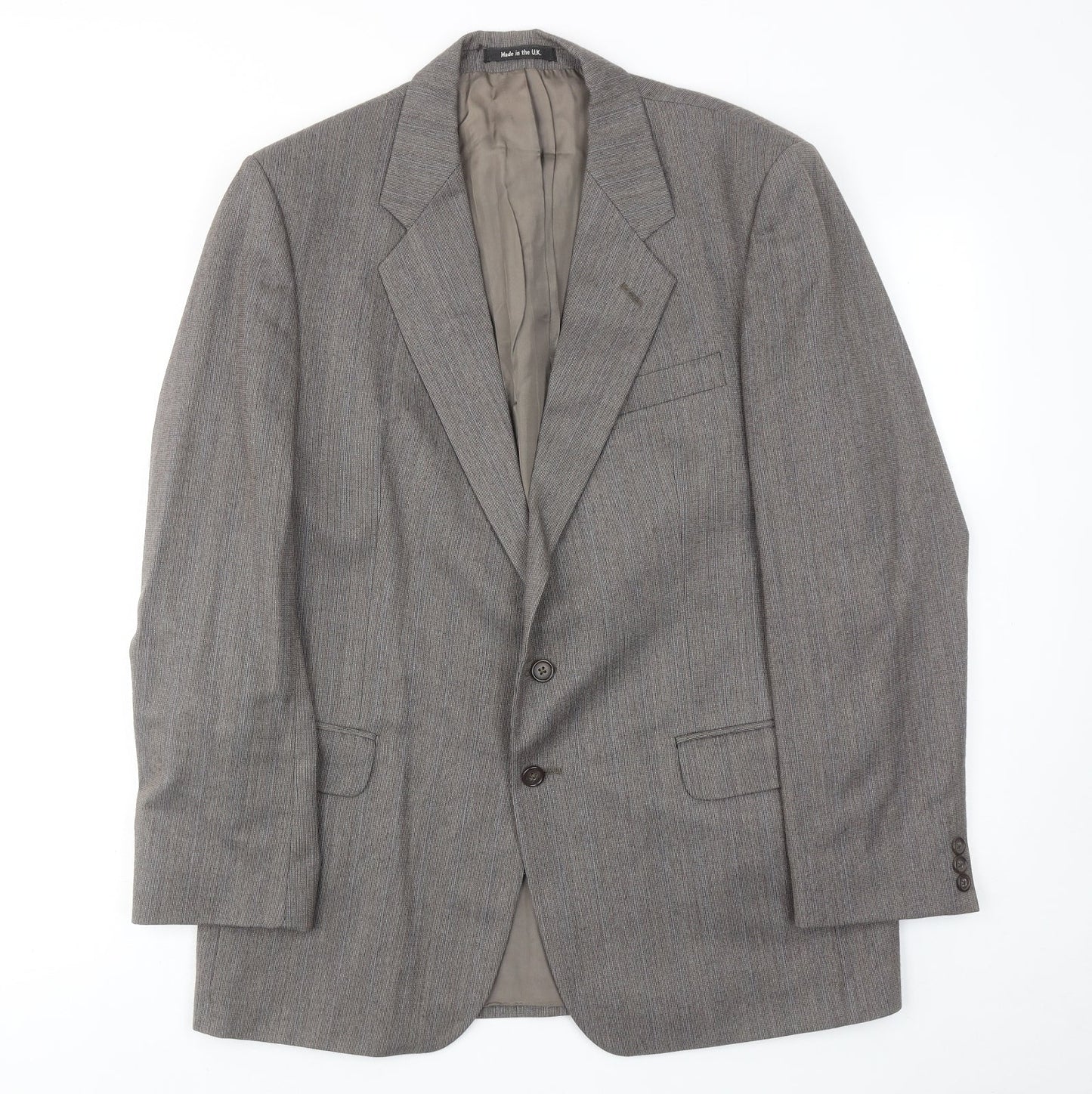 St.Micheal Mens Grey Wool Jacket Suit Jacket Size 42 Regular
