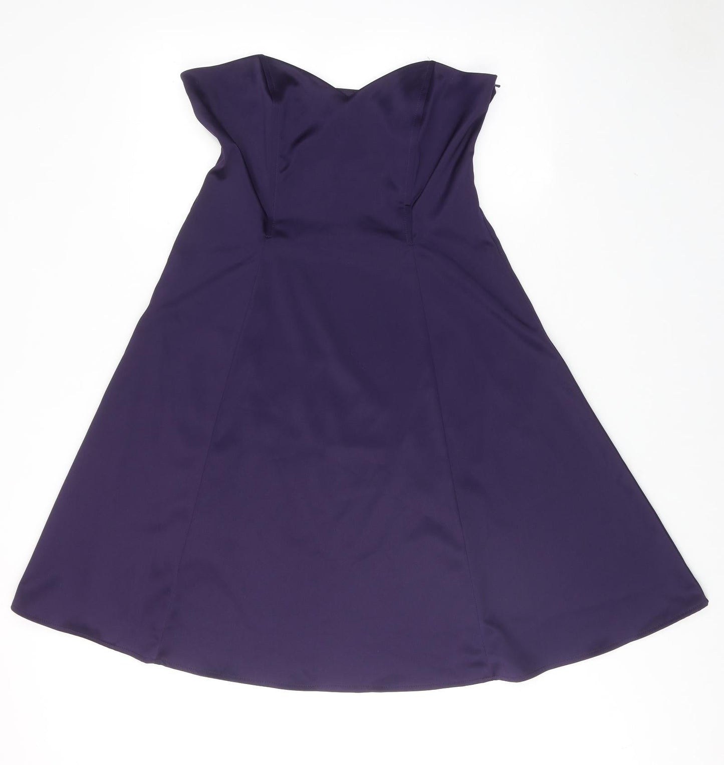 West One Womens Purple Polyester A-Line Size 14 Sweetheart Zip