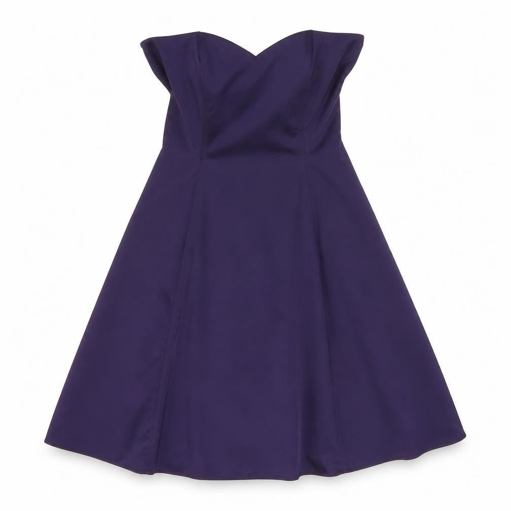West One Womens Purple Polyester A-Line Size 14 Sweetheart Zip