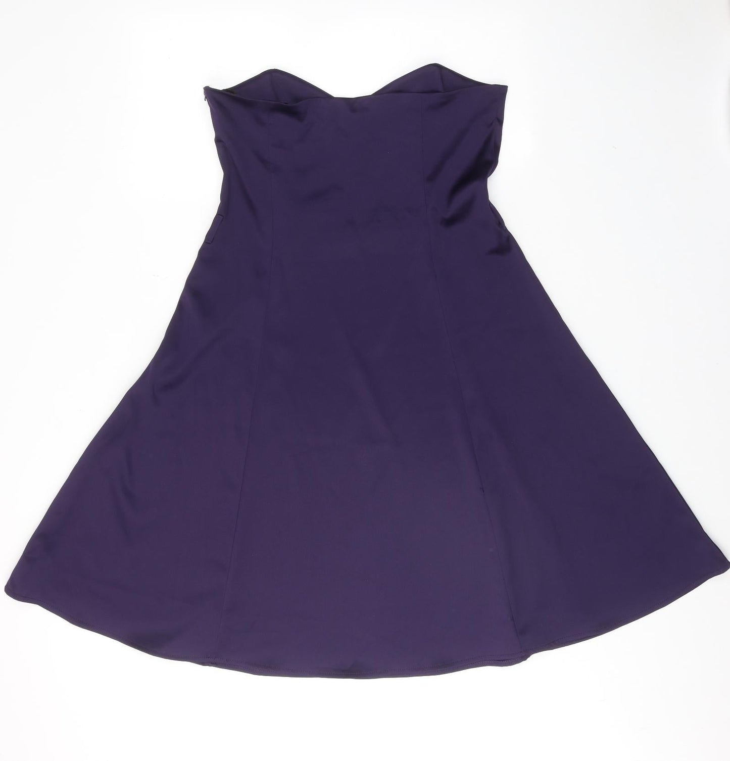 West One Womens Purple Polyester A-Line Size 14 Sweetheart Zip