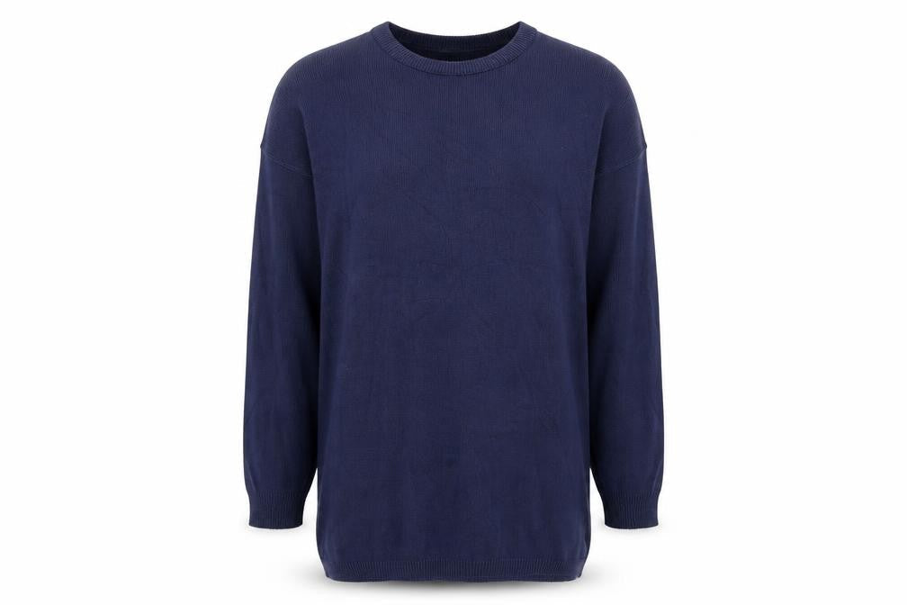 BHS Womens Blue Cotton Jumper Dress Size 10 Round Neck Pullover
