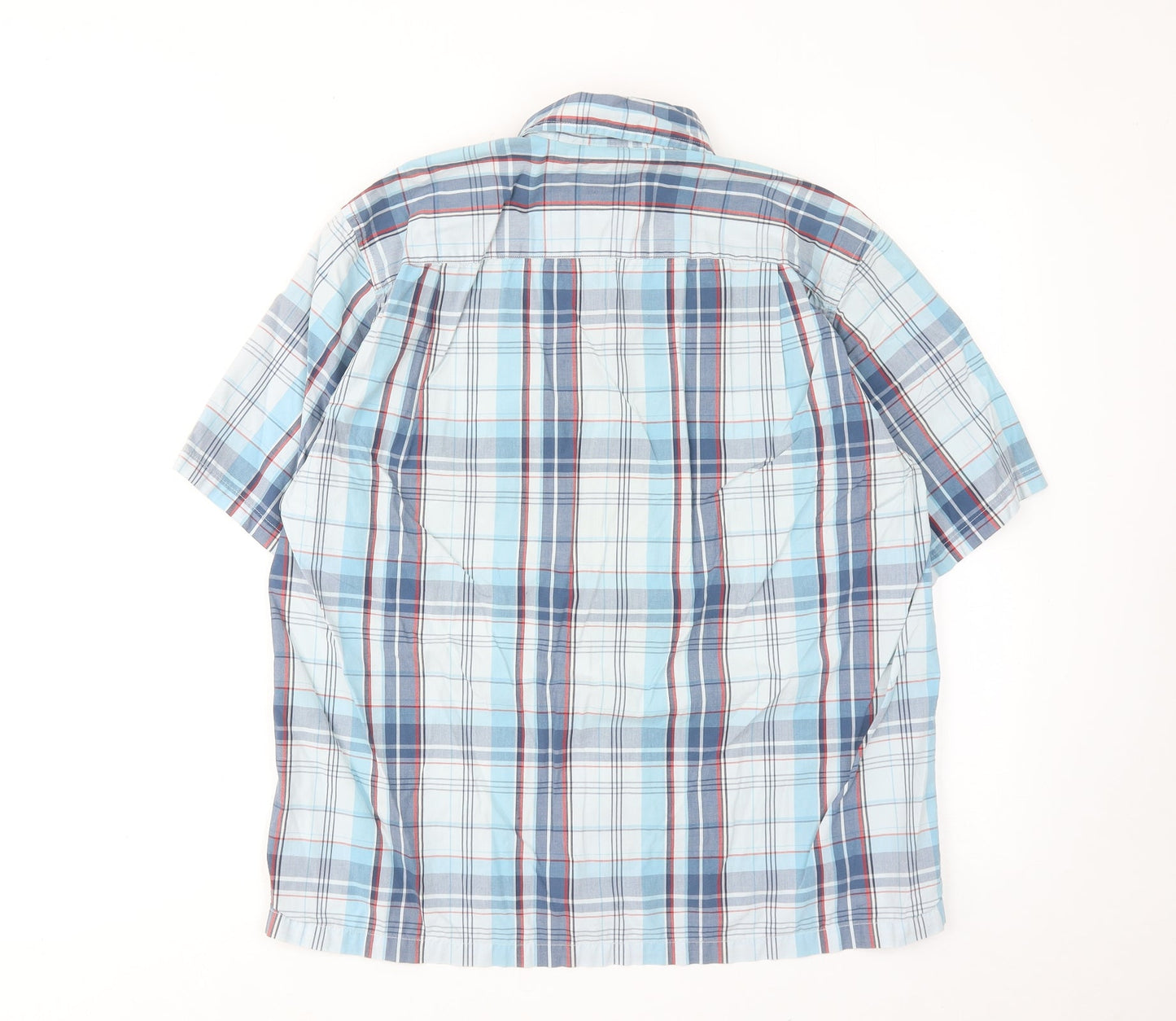 Gap Mens Blue Plaid Cotton Button-Up Size S Collared Button