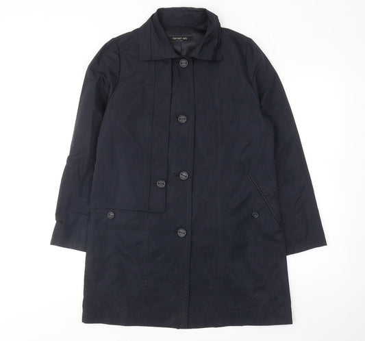 Kenneth Lady Womens Blue Overcoat Coat Size 10 Button
