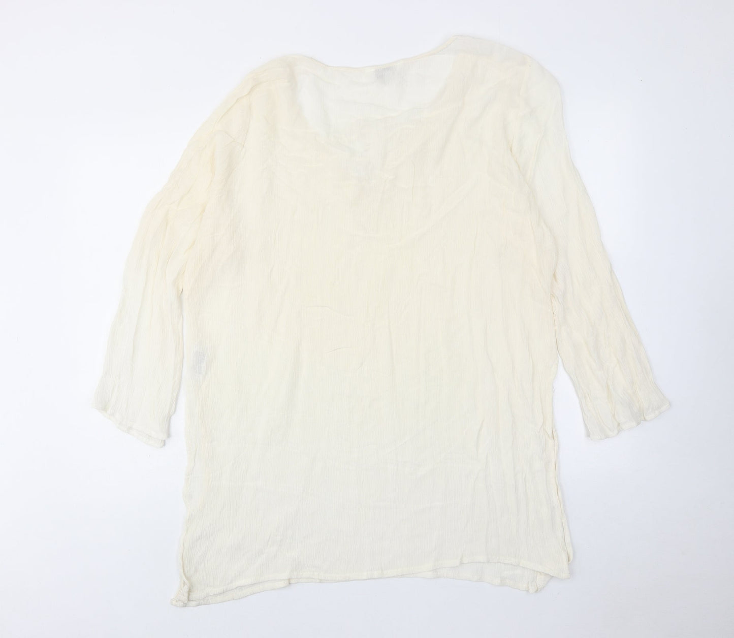 Simply Be Womens Ivory Viscose Basic Blouse Size 18 Round Neck