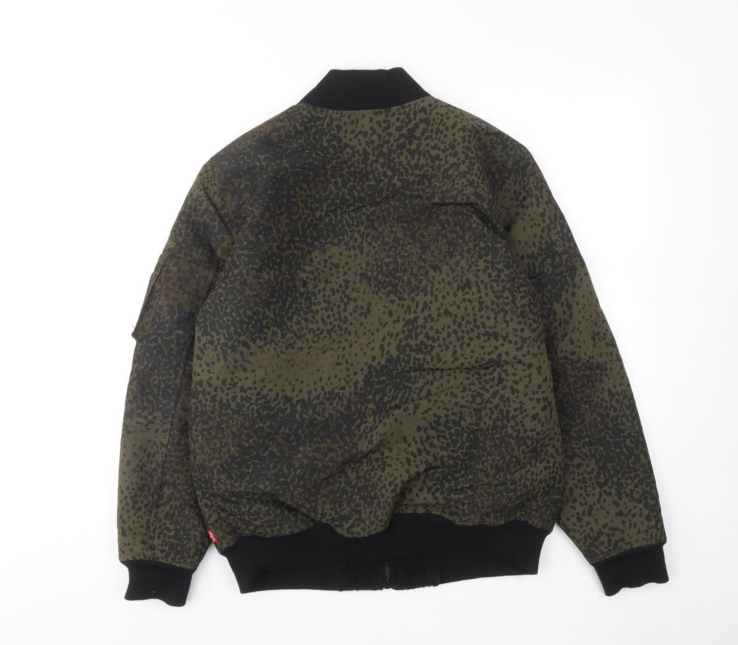 Levi's Mens Green Geometric Bomber Jacket Jacket Size S Zip