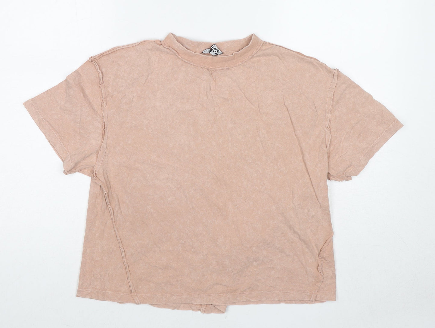 ASOS Womens Beige Cotton Basic T-Shirt Size 6 Round Neck