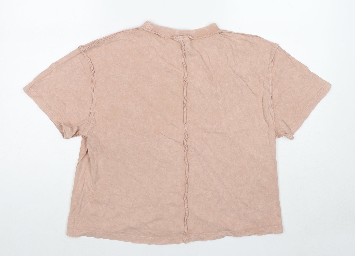 ASOS Womens Beige Cotton Basic T-Shirt Size 6 Round Neck