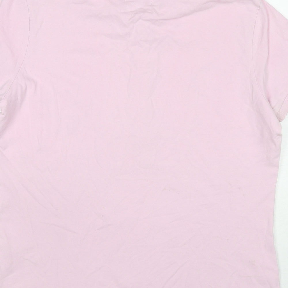 Lady Hathaway Womens Pink Cotton Basic Polo Size L Collared
