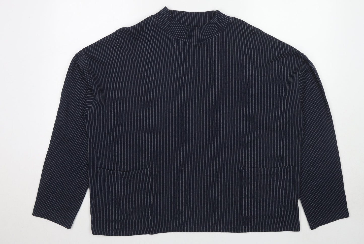 Marks and Spencer Womens Blue Striped Cotton Pullover Sweatshirt Size 20 Pullover