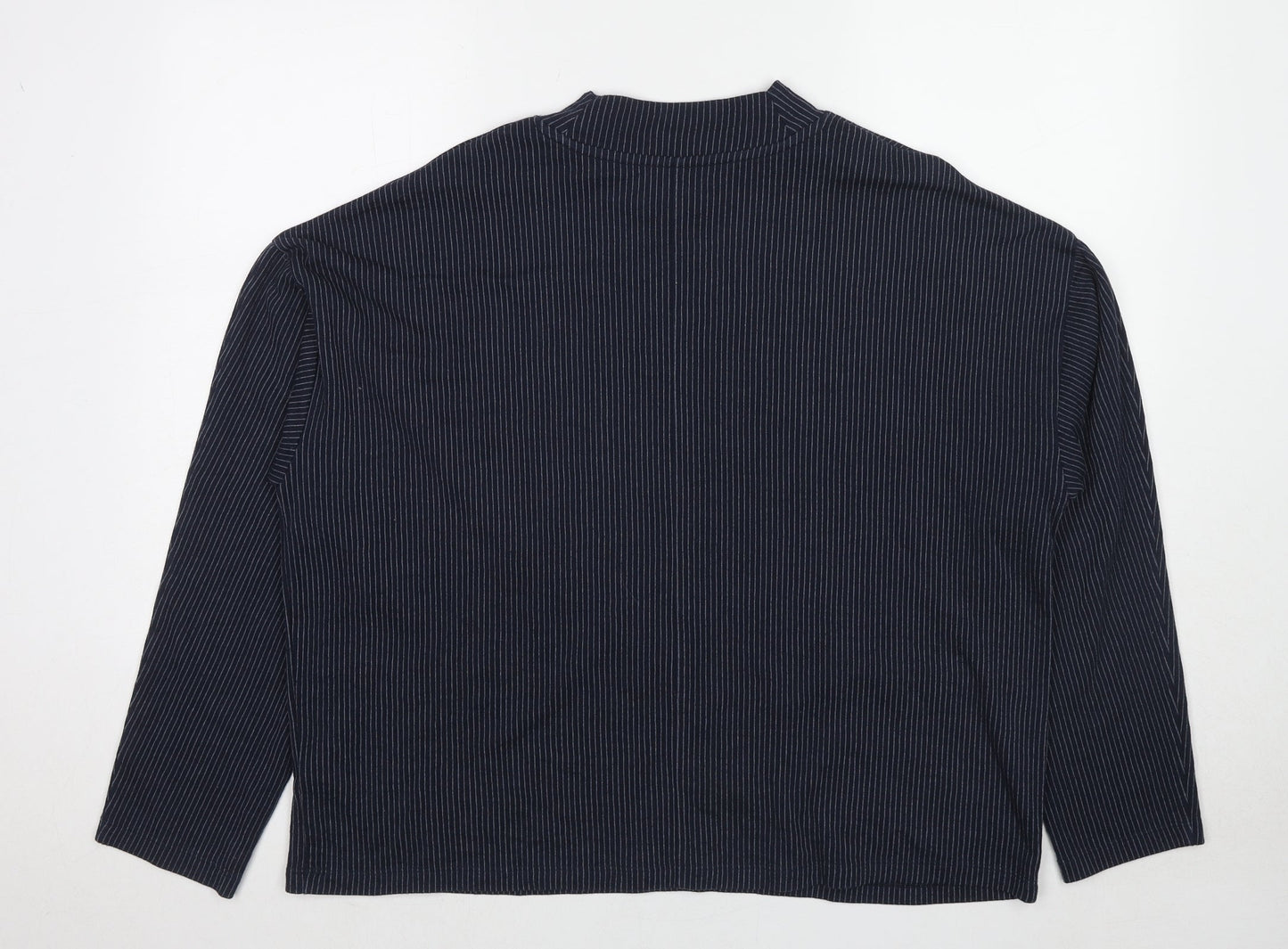 Marks and Spencer Womens Blue Striped Cotton Pullover Sweatshirt Size 20 Pullover