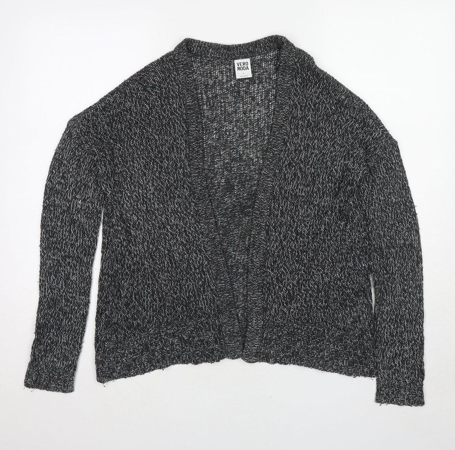 VERO MODA Womens Black V-Neck Acrylic Cardigan Jumper Size S